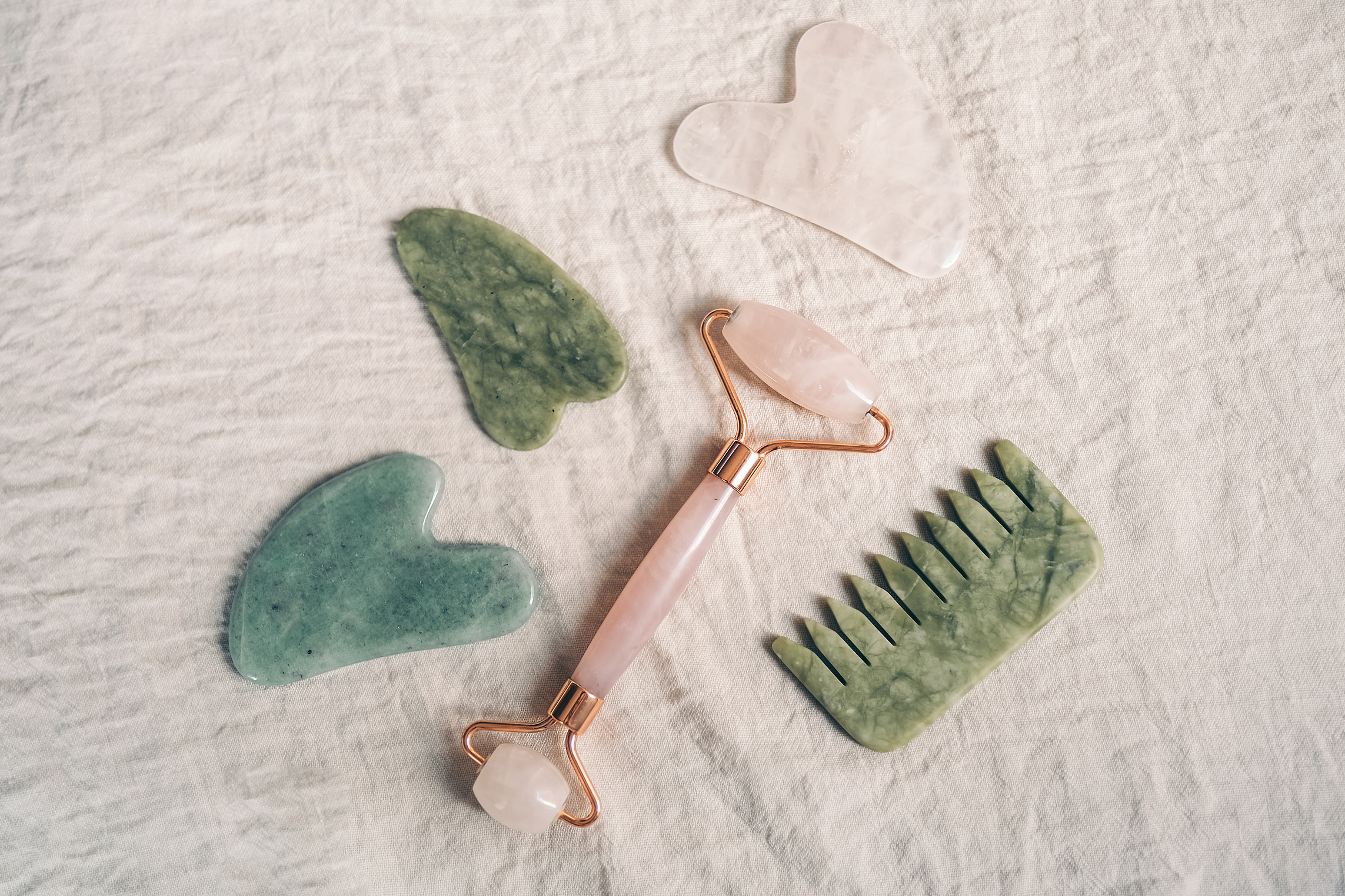 Natural Stone Gua Sha Tools for Facial Acupuncture Massage